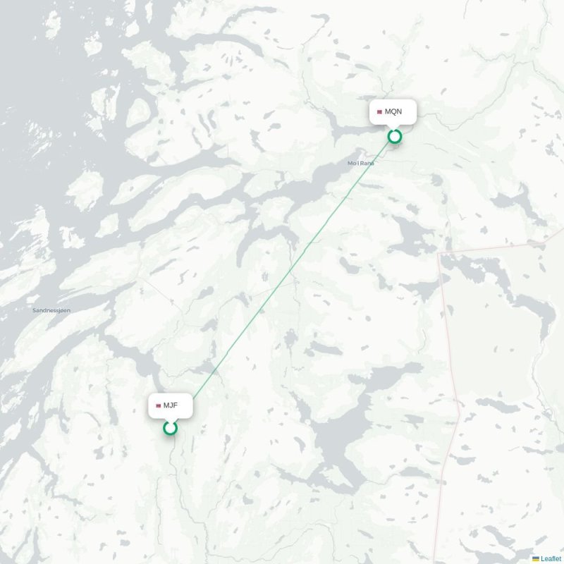 MJF - MQN route map