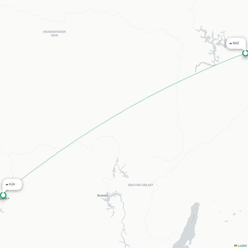 MJZ - KJA route map