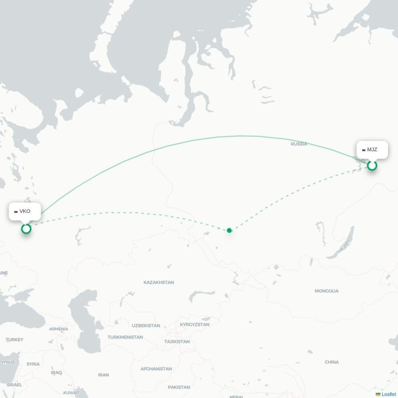 MJZ - VKO route map