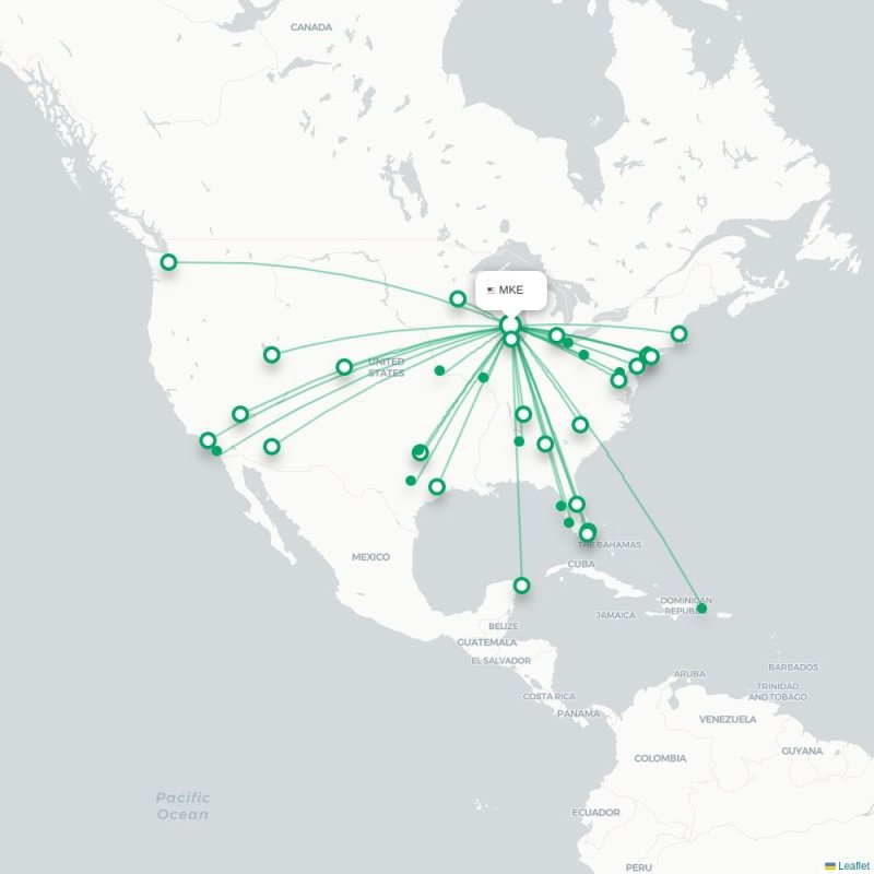 MKE - MDW route map