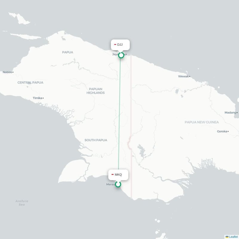 MKQ - DJJ route map