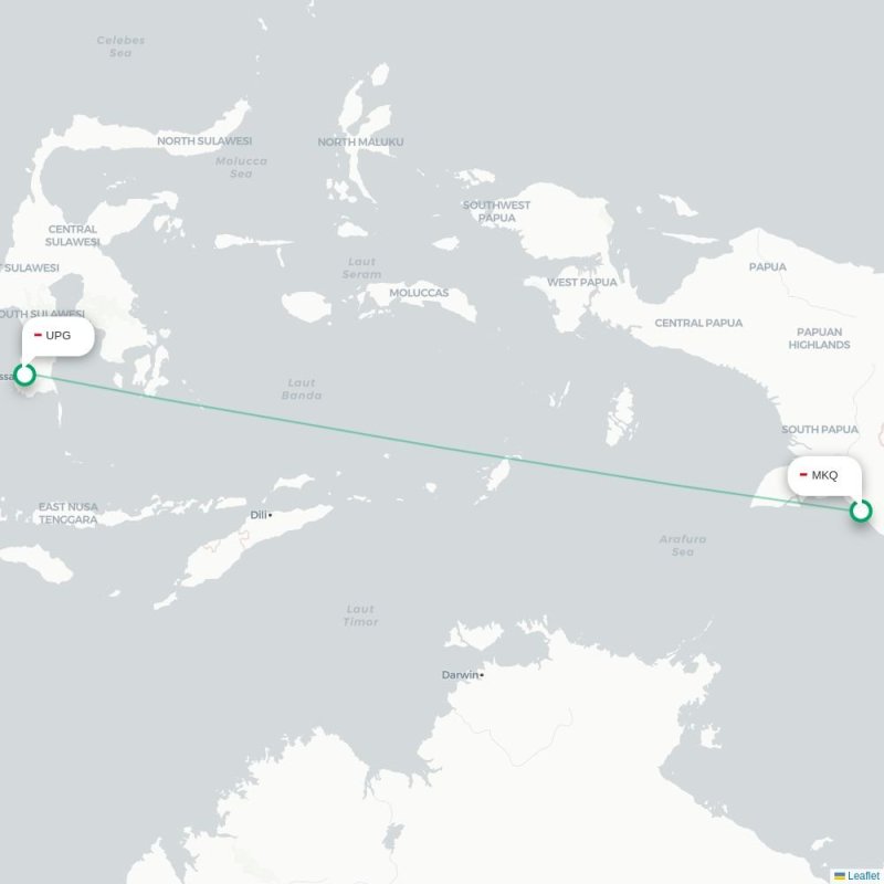 MKQ - UPG route map