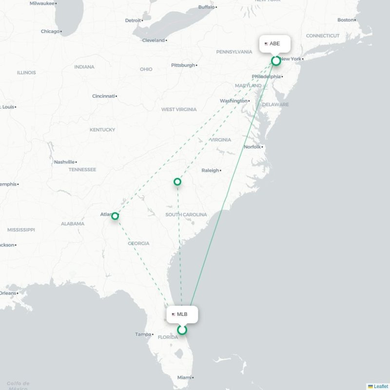 MLB - ABE route map