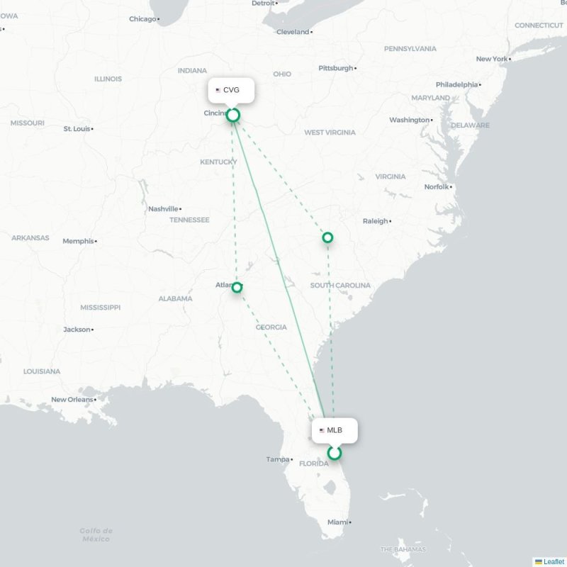 MLB - CVG route map