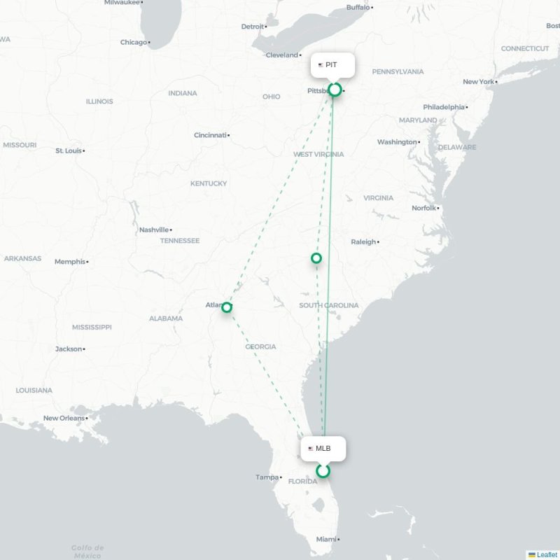 MLB - PIT route map
