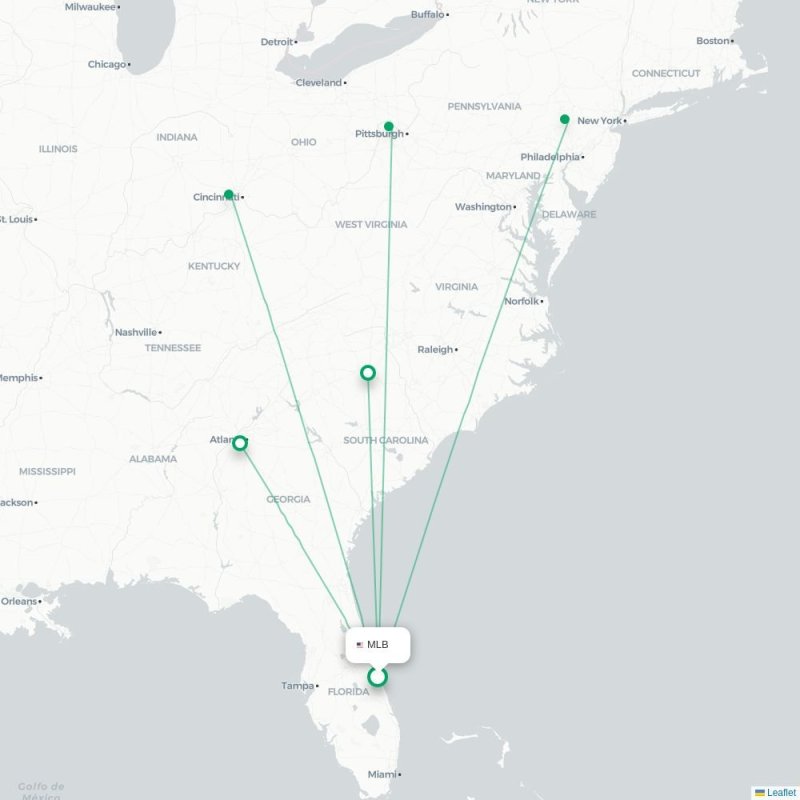 MLB - CLT route map