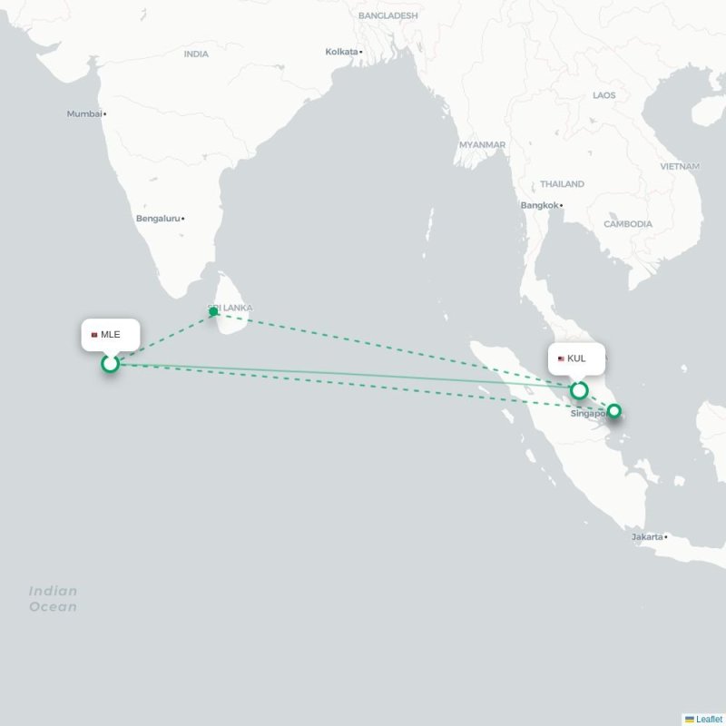 MLE - KUL route map