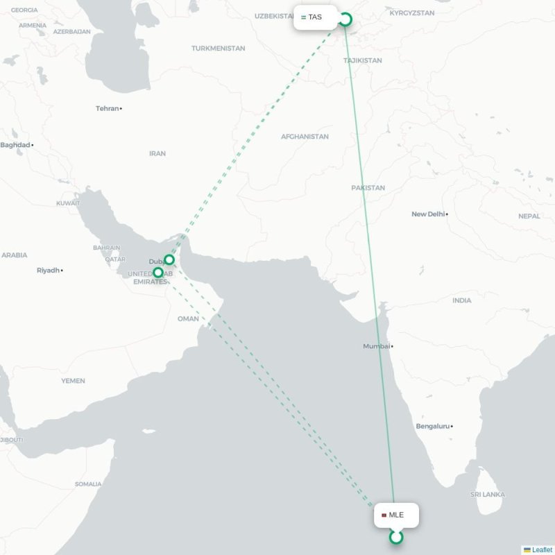 MLE - TAS route map
