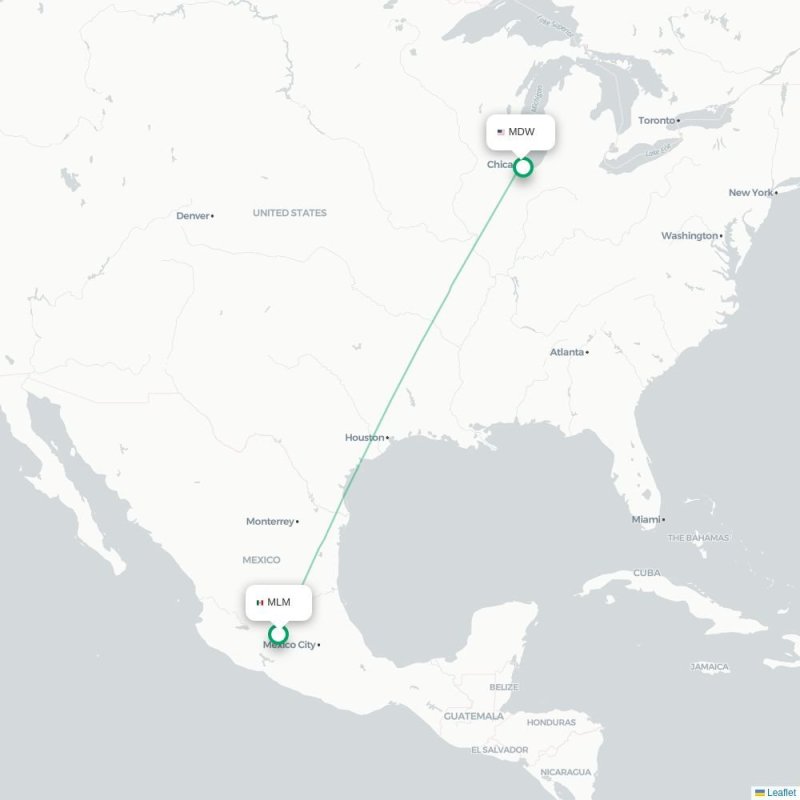 MLM - MDW route map