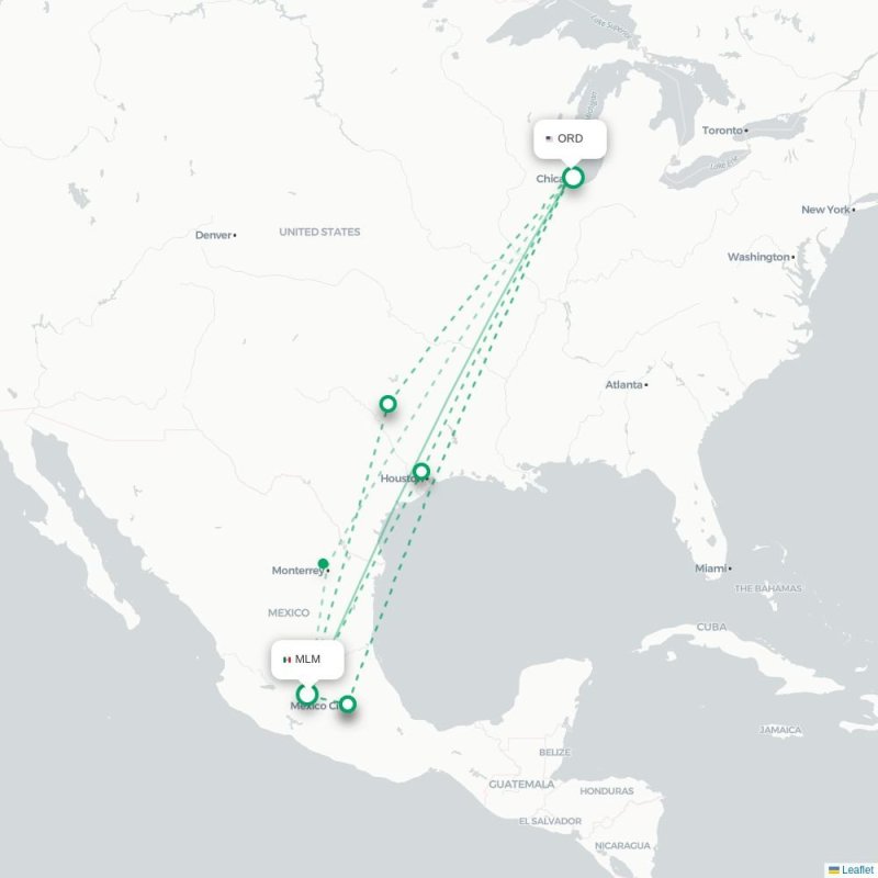 MLM - ORD route map