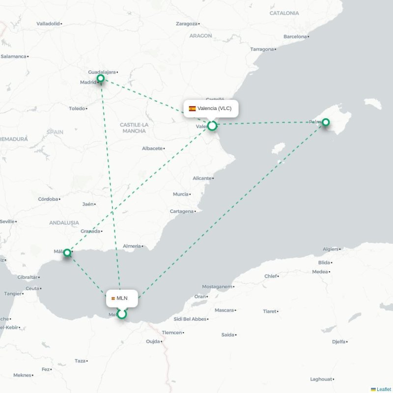 MLN - VLC route map