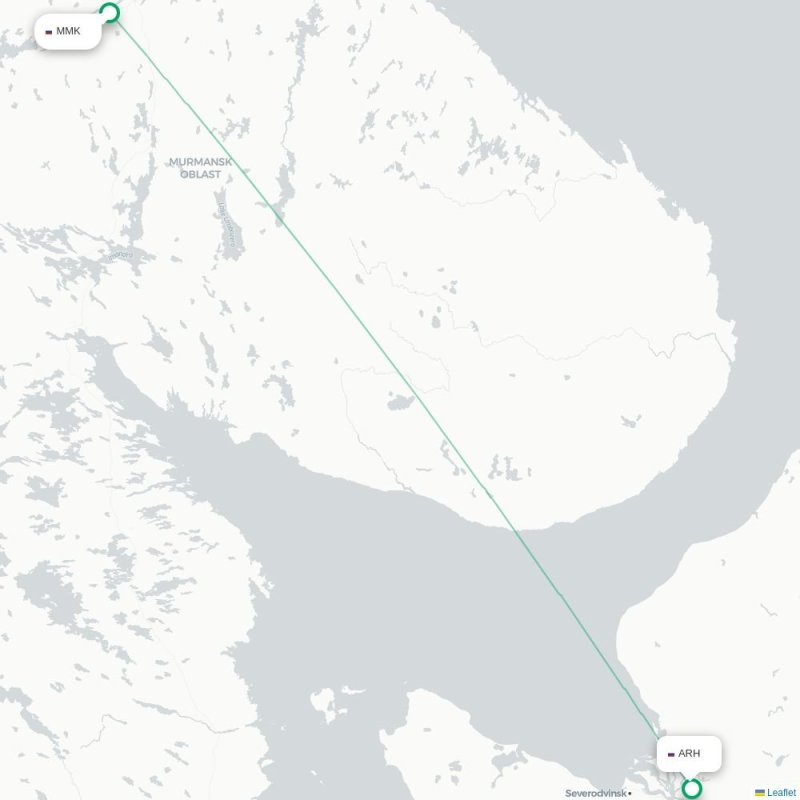 MMK - ARH route map