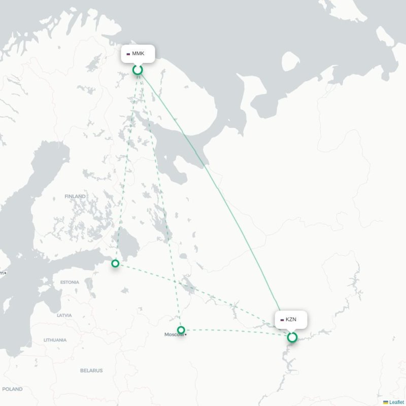 MMK - KZN route map