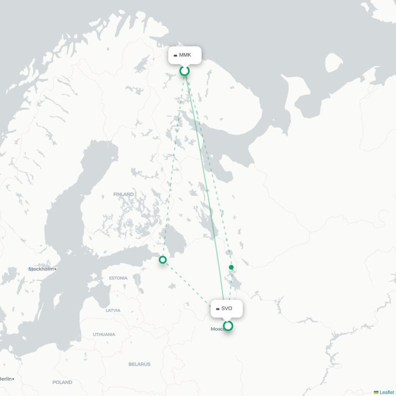 MMK - SVO route map