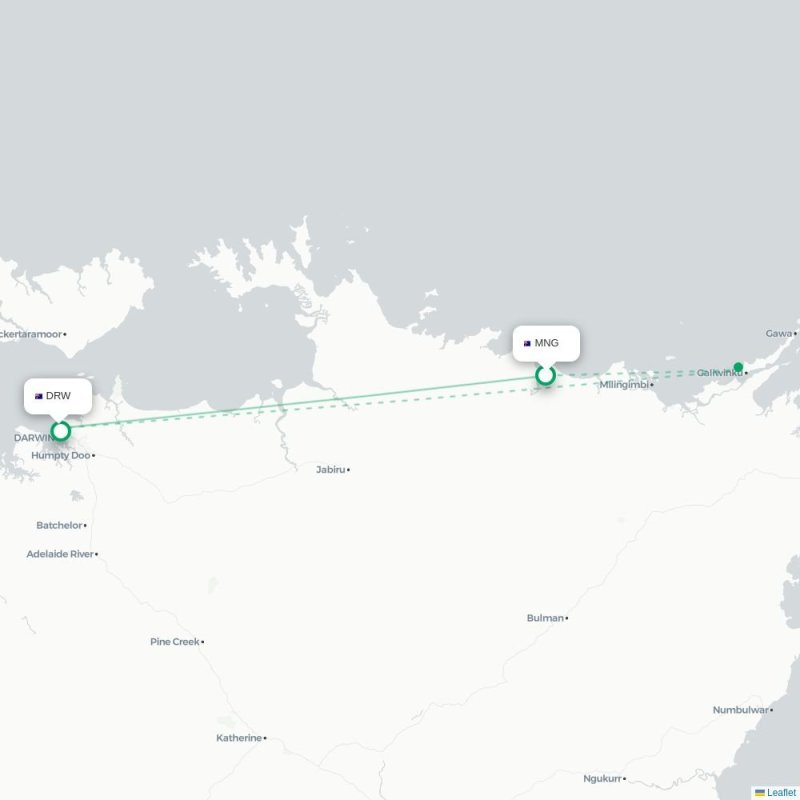 MNG - DRW route map