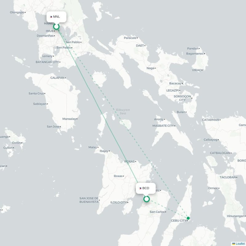 MNL - BCD route map