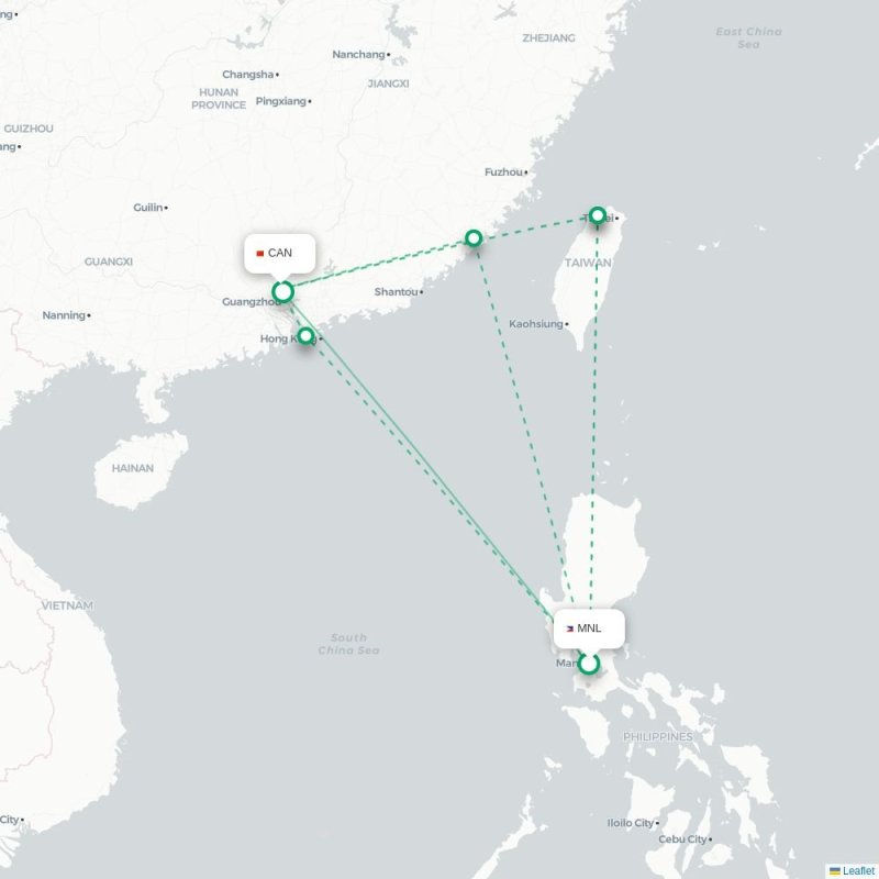 MNL - CAN route map