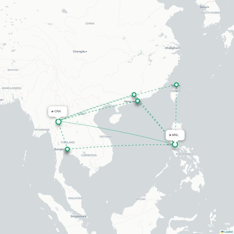 MNL - CNX route map