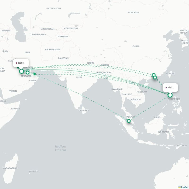 MNL - DOH route map