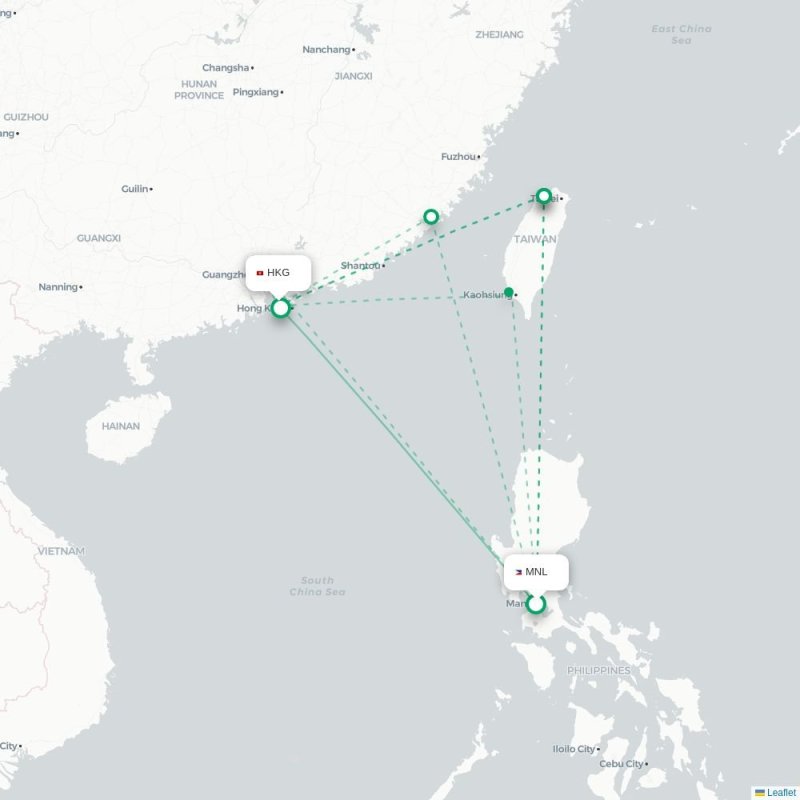 MNL - HKG route map