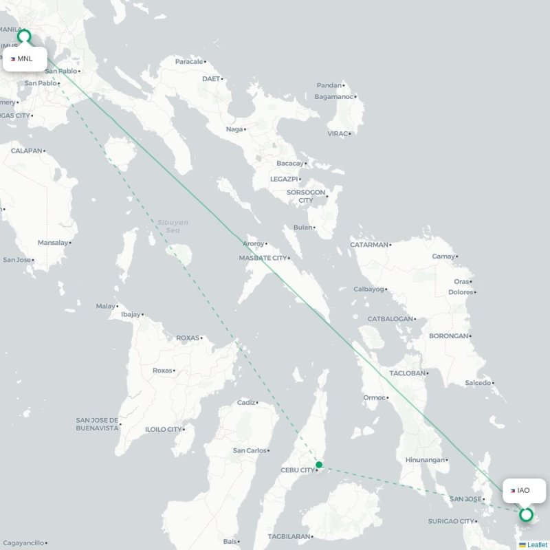 MNL - IAO route map