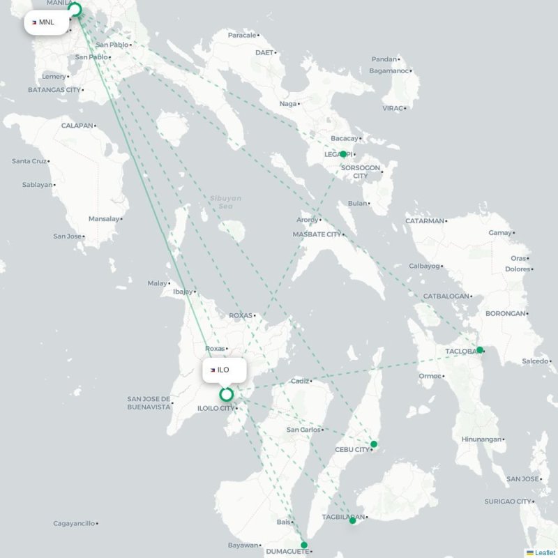 MNL - ILO route map