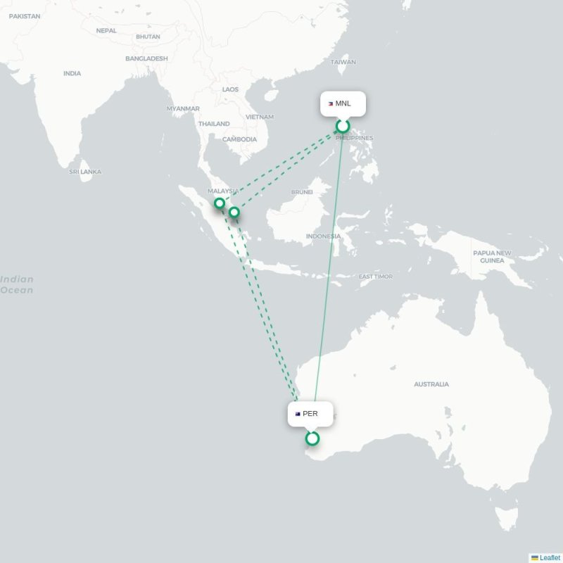 MNL - PER route map