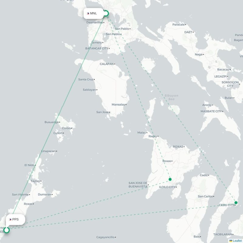 MNL - PPS route map