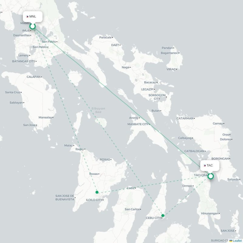 MNL - TAC route map