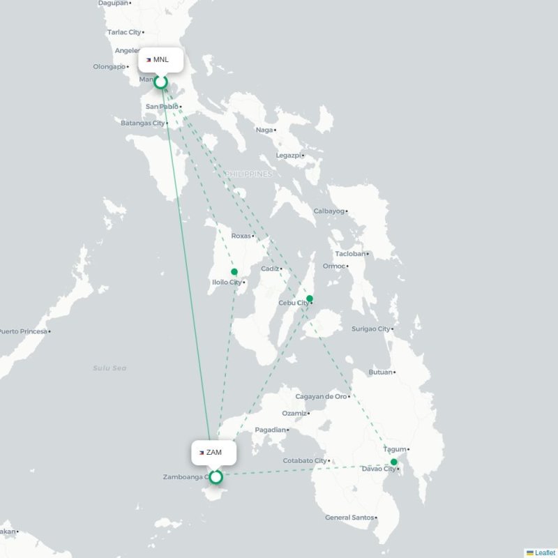 MNL - ZAM route map