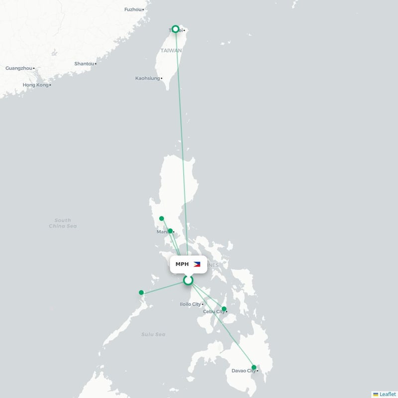 Route map Caticlan  MPH airport