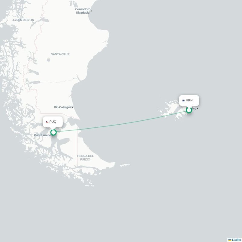 MPN - PUQ route map