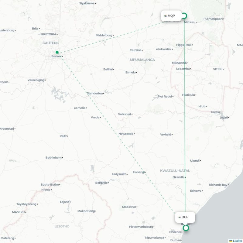 MQP - DUR route map