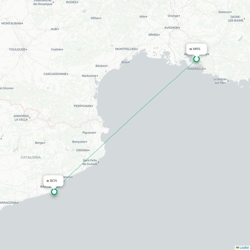 MRS - BCN route map