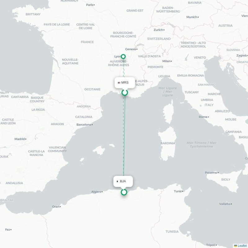 MRS - BJA route map