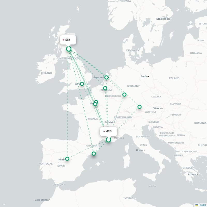 MRS - EDI route map