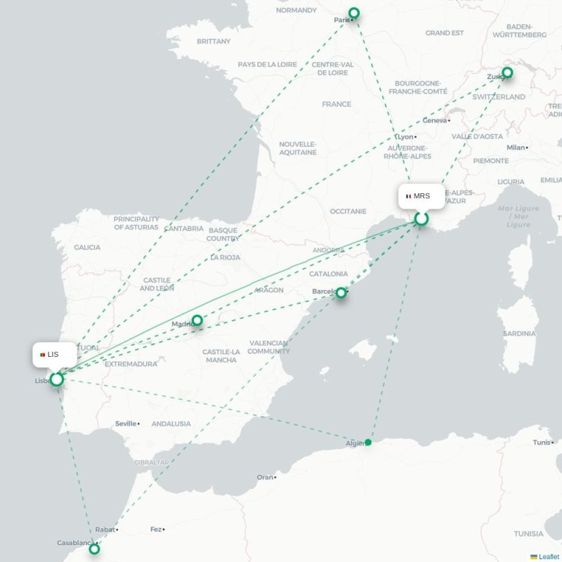 MRS - LIS route map