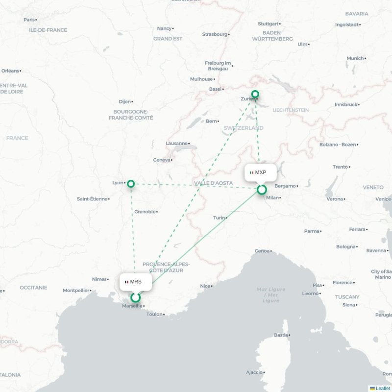 MRS - MXP route map