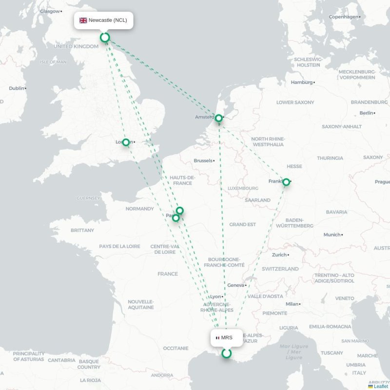 MRS - NCL route map
