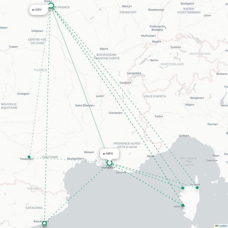 MRS - ORY route map