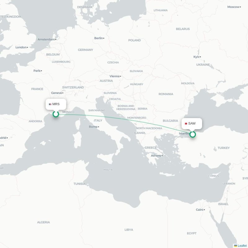 MRS - SAW route map