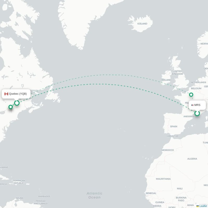 MRS - YQB route map