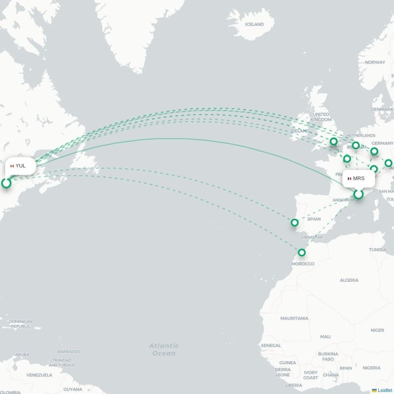 MRS - YUL route map
