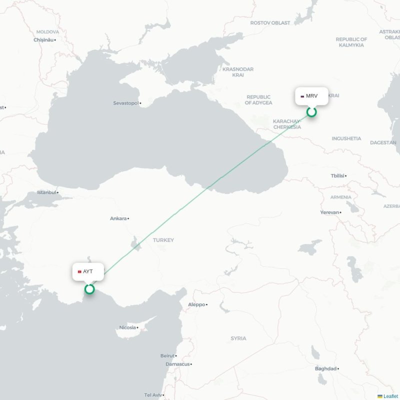 MRV - AYT route map