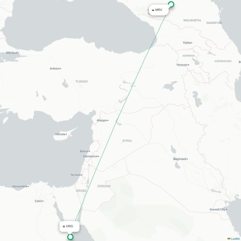 MRV - HRG route map