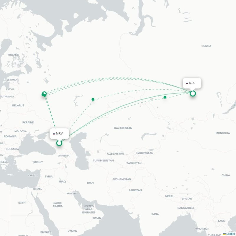 MRV - KJA route map