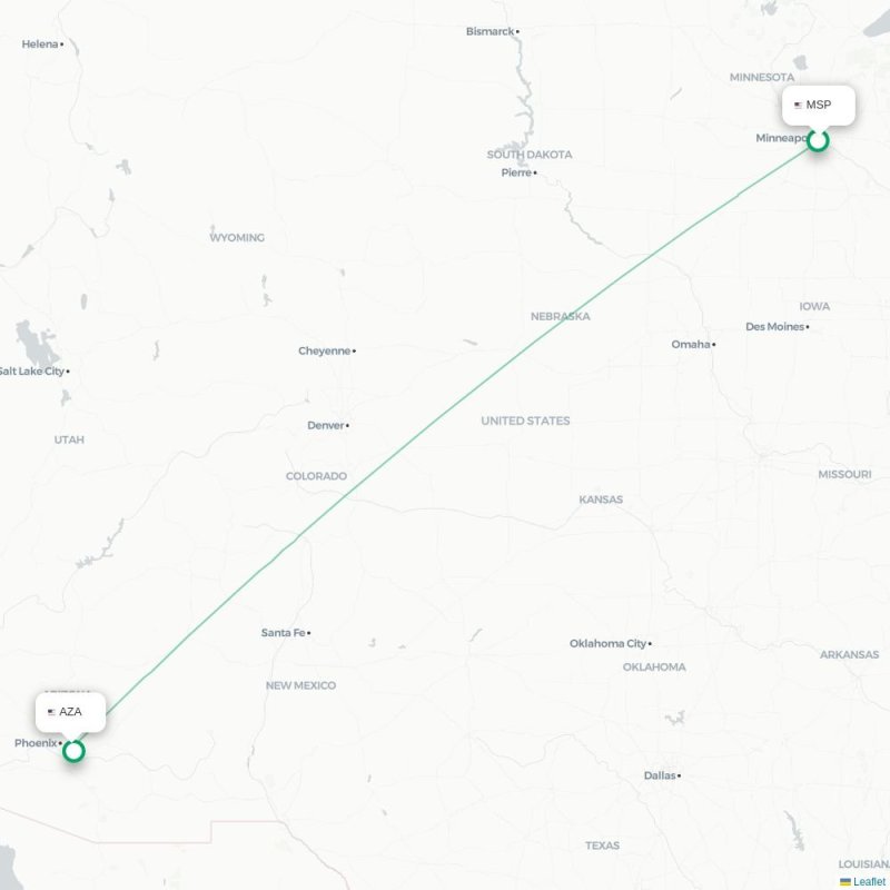 MSP - AZA route map