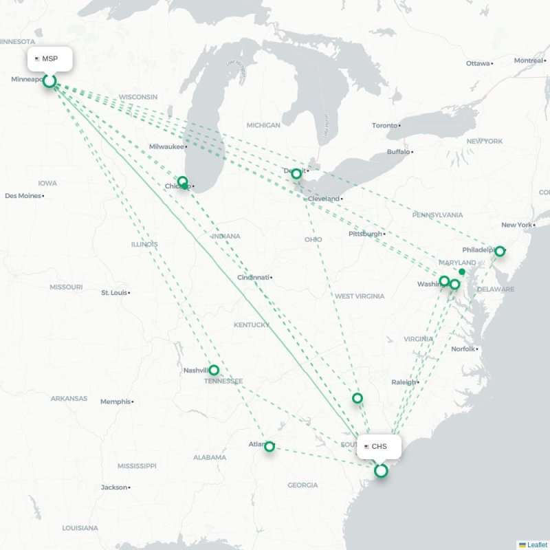 MSP - CHS route map