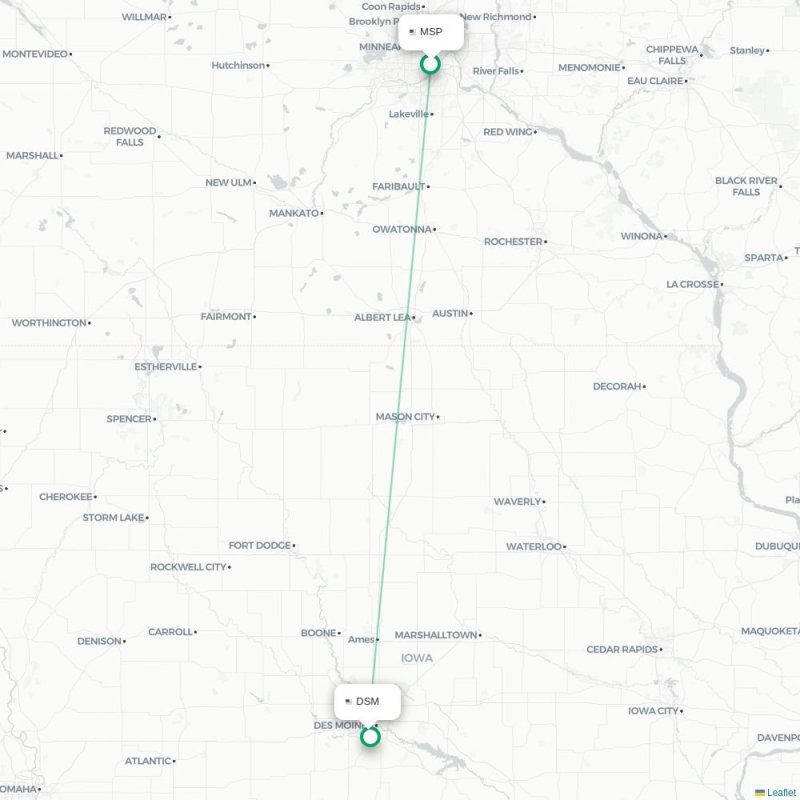 MSP - DSM route map