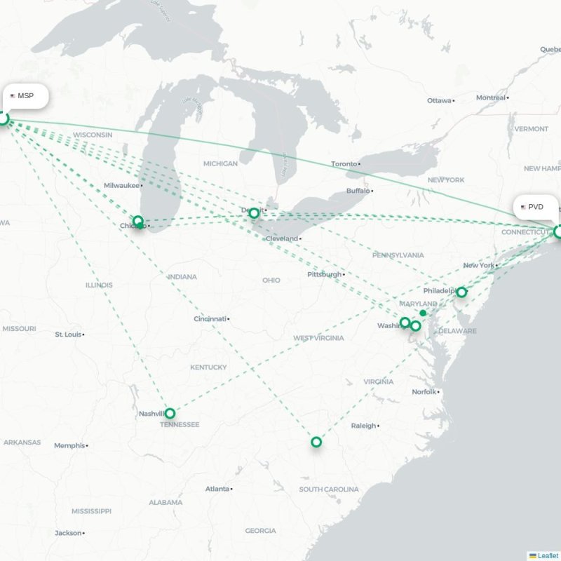 MSP - PVD route map